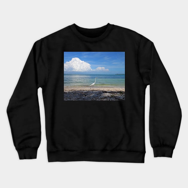 Get out of my way or you'll Egret it. Sanibel Island Egret Fort Myers Florida Crewneck Sweatshirt by WayneOxfordPh